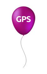 Isolated balloon with  the Global Positioning System acronym GPS