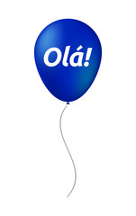 Isolated balloon with  the text Hello! in the Portuguese language