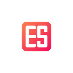 Obraz premium Initial letter ES, rounded letter square logo, modern gradient red color 