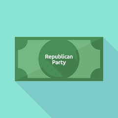 Long shadow bank note with  the text  Republican  Party
