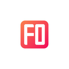 Initial letter FO, rounded letter square logo, modern gradient red color	
 
