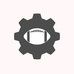 Isolated gear with  an american football balloon
