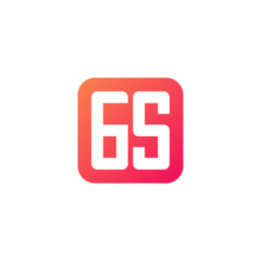Initial letter GS, rounded letter square logo, modern gradient red color	
 
