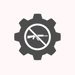 Isolated gear with  a rifle  in a not allowed signal