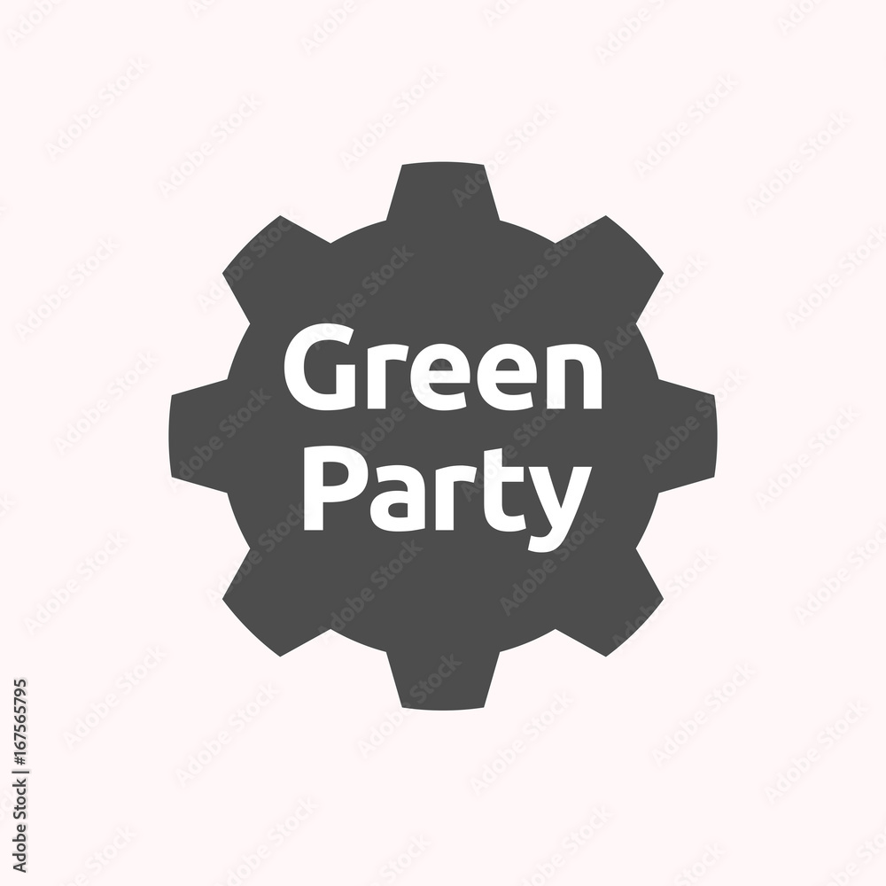 Canvas Prints Isolated gear with  the text Green Party