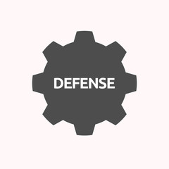 Isolated gear with  the text DEFENSE