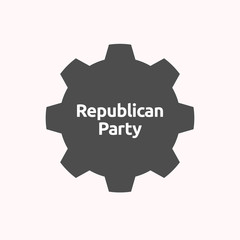 Isolated gear with  the text  Republican  Party