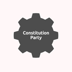 Isolated gear with  the text Constitution Party