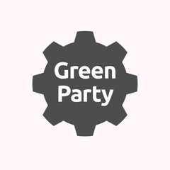 Isolated gear with  the text Green Party
