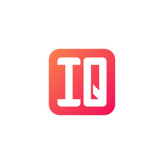 Initial letter IQ, rounded letter square logo, modern gradient red color	
 
