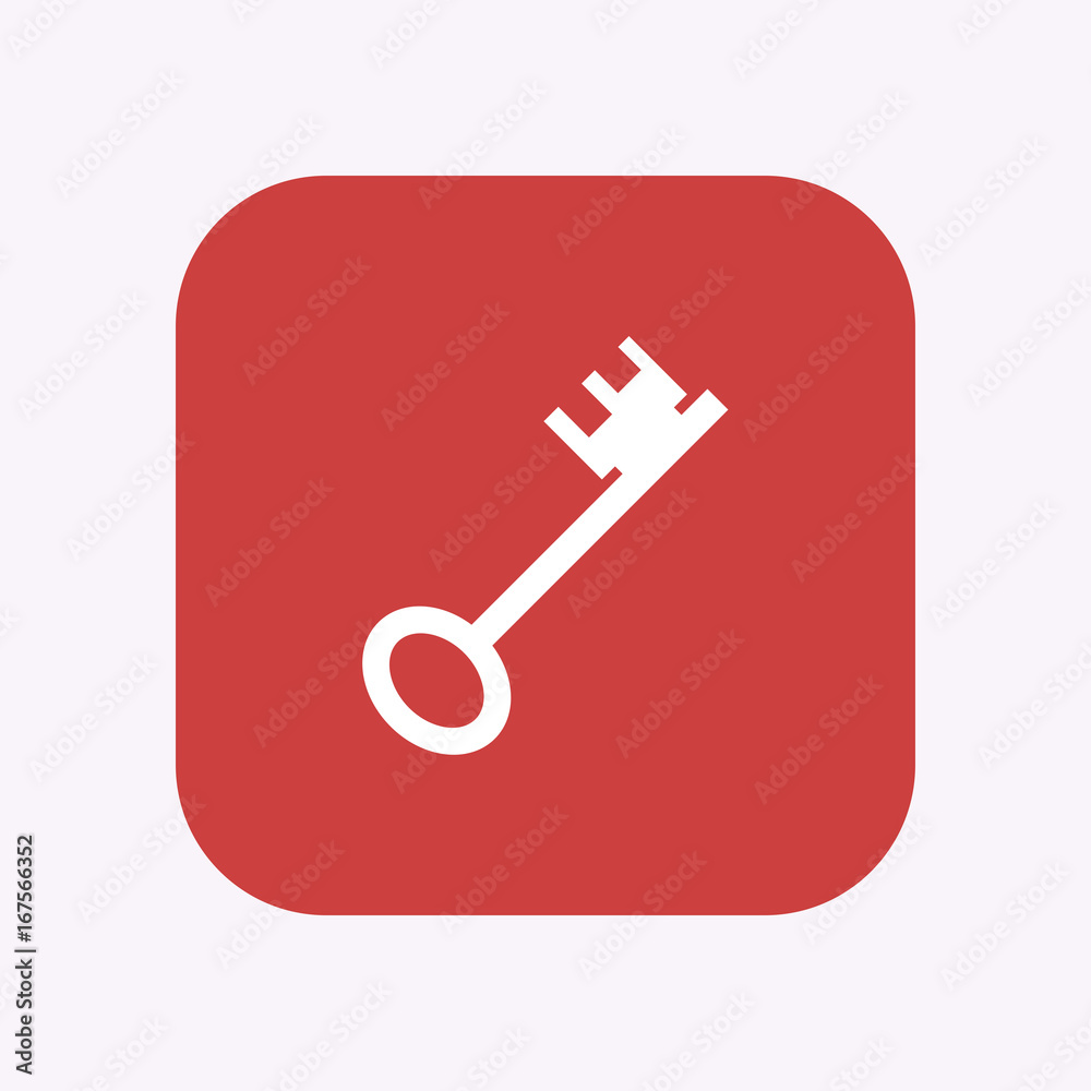 Poster Isolated button with  a vintage key