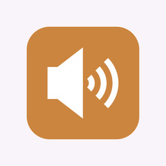 Isolated button with  a speaker volume sign