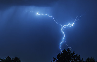 Powerful Lightning Strikes ,colorful thunder sky