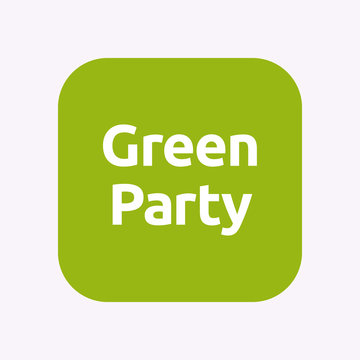 Isolated button with  the text Green Party