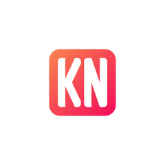 Fototapeta premium Initial letter KN, rounded letter square logo, modern gradient red color 