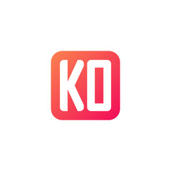 Fototapeta premium Initial letter KO, rounded letter square logo, modern gradient red color 