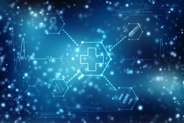 Fototapeta premium 2d illustration Medical abstract background