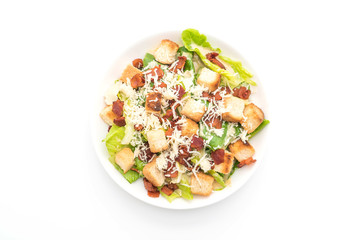 caesar salad on white background