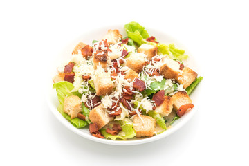 caesar salad on white background