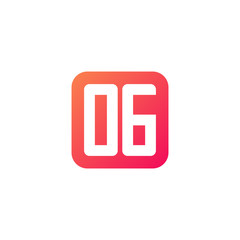 Initial letter OG, rounded letter square logo, modern gradient red color 