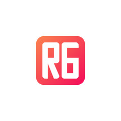 Initial letter RG, rounded letter square logo, modern gradient red color	
 
