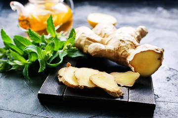 ginger, mint and tea