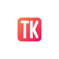 Initial letter TK, rounded letter square logo, modern gradient red color	
 
