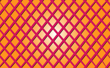 Vector illustration of a background image of a criss-crossed pink lines on an orange gradient background