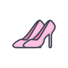 Wedding colored icon woman shoe
