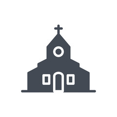 Wedding colored icon church building