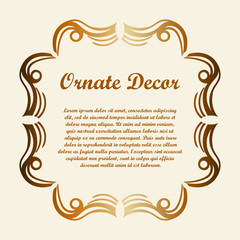 Vector decorative element for design. Frame template with place for text. Fine floral border. Lace decor. Elegant art for birthday and greeting card, wedding invitation.