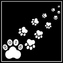 Fototapeta na wymiar Black footprints of dog3