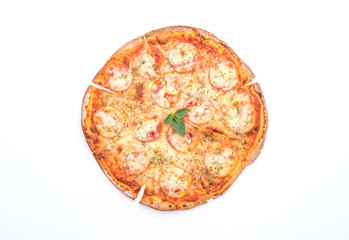 tomatoes pizza isolated on white background