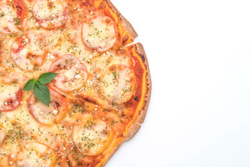 tomatoes pizza isolated on white background