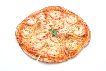 tomatoes pizza isolated on white background