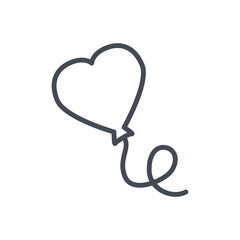 Valentines day holiday line icon heart balloon