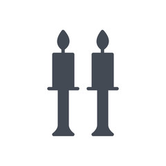 Valentines day holiday silhouette icon  candle