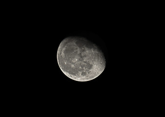 Waning Gibbous moon on Black Sky