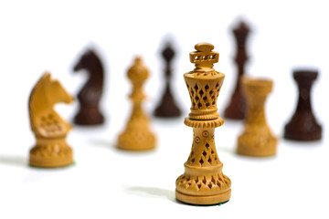White chess king and others composition