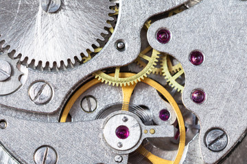 detail of mechanical watch close up