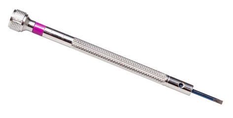 steel precision screwdriver isolated on white