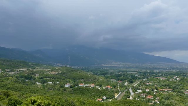 View from Platamonas - Platamon castle to Olympus mountain and region, Skotina, Panteleimon, Macedonia, Greece