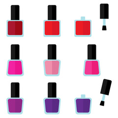 Set of color nail polishes