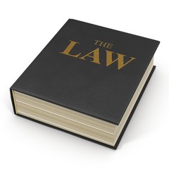 Law Book on white. 3D illustration