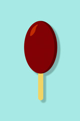 Chocolate Popsicle Flat Icon Illustration