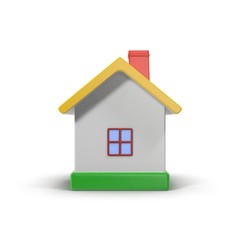 House made of plastic. Isolated on white. 3D illustration