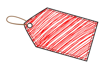 Red Streak Blank Tag, isolated on white