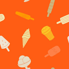 Seamless pattern with ice cream for your design