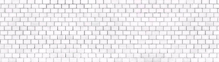 White brick wall background texture of stone blocks light, panorama