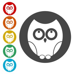 Owl icons set - Illustration 